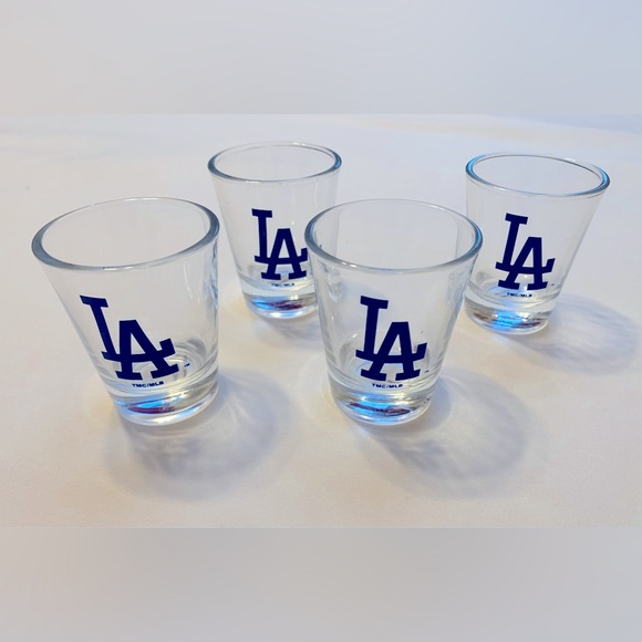 MLB ~ LA Dodgers • Glass Shot Glasses • Set of 4 - Picture 2 of 2